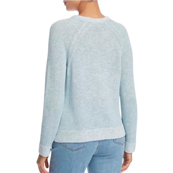 Eileen Fisher Pullover Crewneck Sweater Linen Cotton Blend Blue Heather Medium - Picture 12 of 13